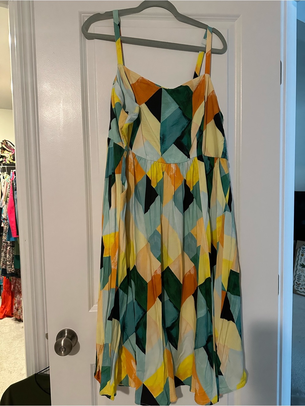 Torrid Multicolor Geometric Print Spaghetti Strap Dress